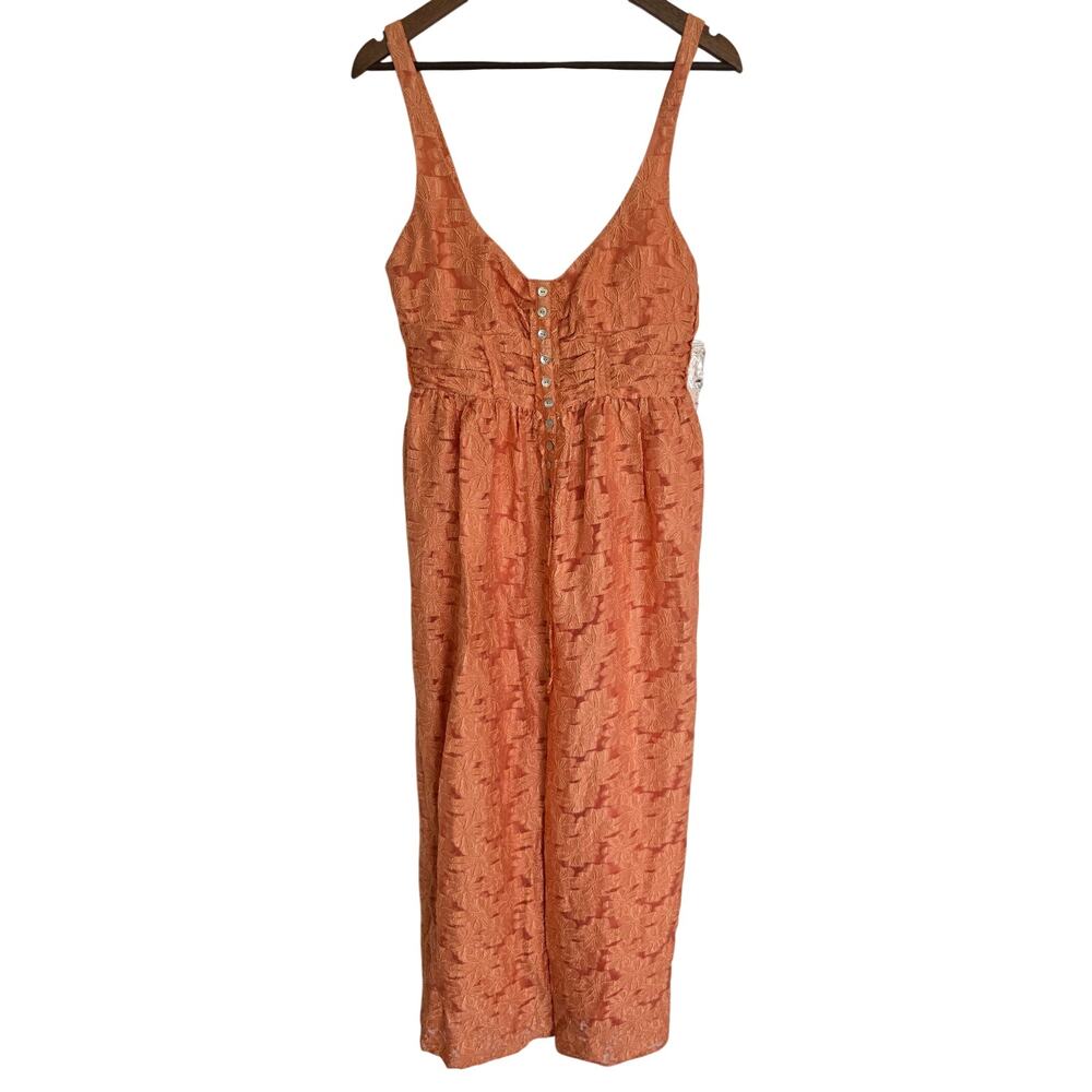 Free People Fresh As Daisy Maxi Dress Coral Ruched Size: 10